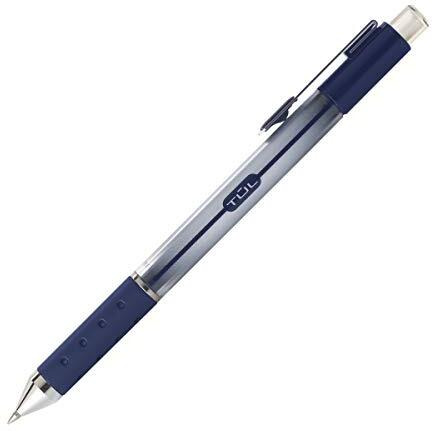 Tul Gel Pens, Retractable, Fine Point, 0.5 Mm, Gray Barrel, Blue Ink, Pack Of 12