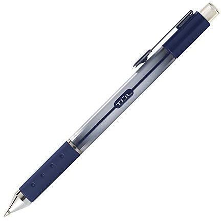 Tul Gel Pens, Retractable, Fine Point, 0.5 Mm, Gray Barrel, Blue Ink, Pack Of 12