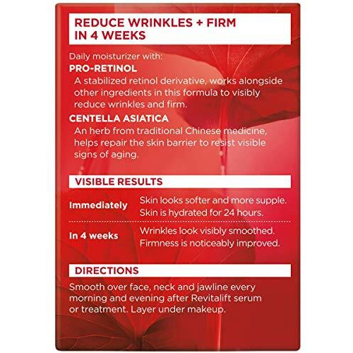 Loreal Paris Skincare Revitalift Anti-Wrinkle And Firming Face And Neck Moisturizer With Pro-Retinol Paraben Free 1.7 Oz (Packaging May Vary)