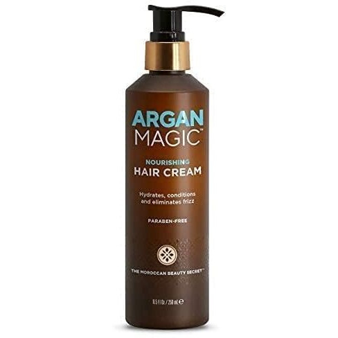 Argan Magic Nourishing Hair Cream - Hydrates, Conditions, And Eliminates Frizz For All Hair Types | Seals In Shine | Made In Usa, Paraben Free, Cruelty Free (8.5 Oz)