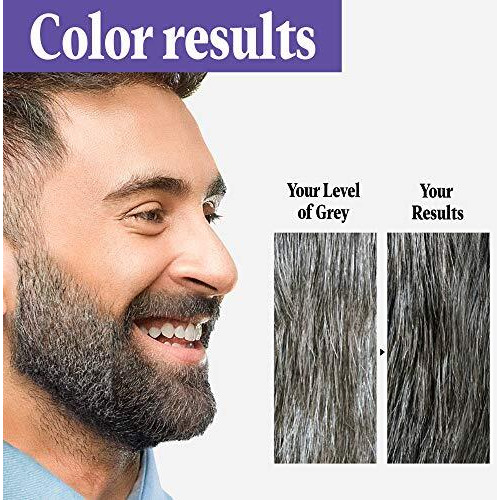 Just For Men Touch Of Gray Mustache & Beard Coloring For Gray Hair With Brush Included For Easy Application, Great For A Salt And Pepper Look - Dark Brown & Black, B-45/55, Pack Of 1