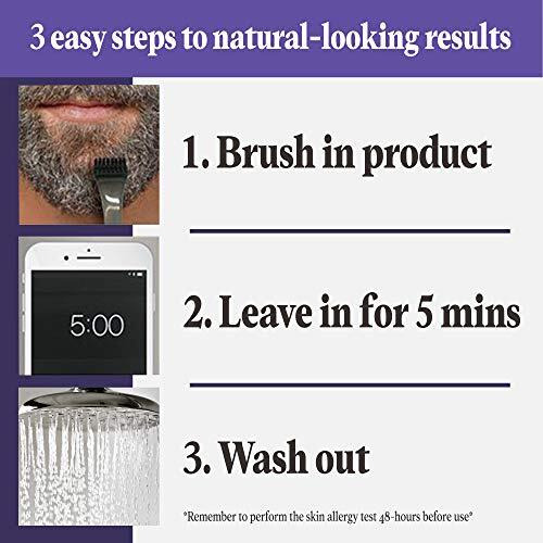 Just For Men Touch Of Gray Mustache & Beard Coloring For Gray Hair With Brush Included For Easy Application, Great For A Salt And Pepper Look - Dark Brown & Black, B-45/55, Pack Of 1