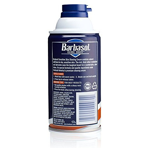 Barbasol Sensitive Skin Thick And Rich Shaving Cream, 10 Ounce