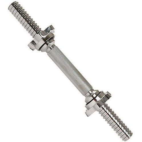 Sunny Health & Fitness 14 In Threaded Chrome Dumbbell Bar Pairs With Ring Collars - Stdbh-14