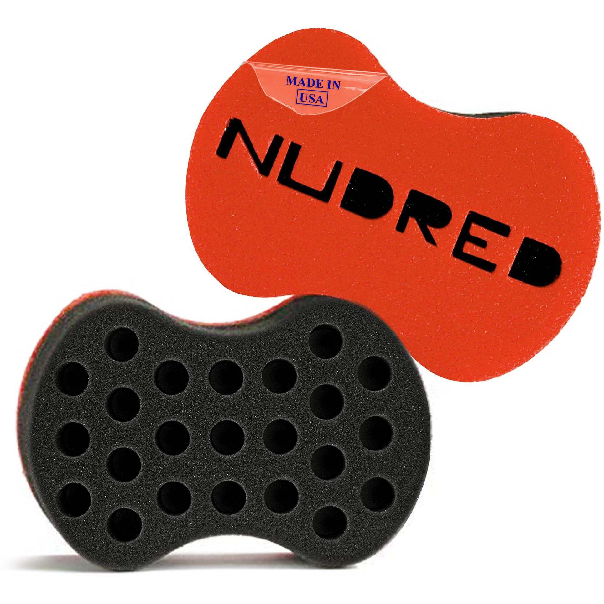 Nudred Hair Sponge For Black Menwomen, Hair Twisting Spongetwist And Curl Sponge Brush, Barber Curling Care Tool Brushes For Afro Curly Styling Dreads, Curls, & Coils, Large Holes (Red)
