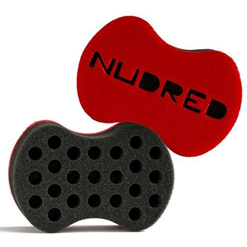 Nudred Hair Sponge For Black Menwomen, Hair Twisting Spongetwist And Curl Sponge Brush, Barber Curling Care Tool Brushes For Afro Curly Styling Dreads, Curls, & Coils, Large Holes (Red)