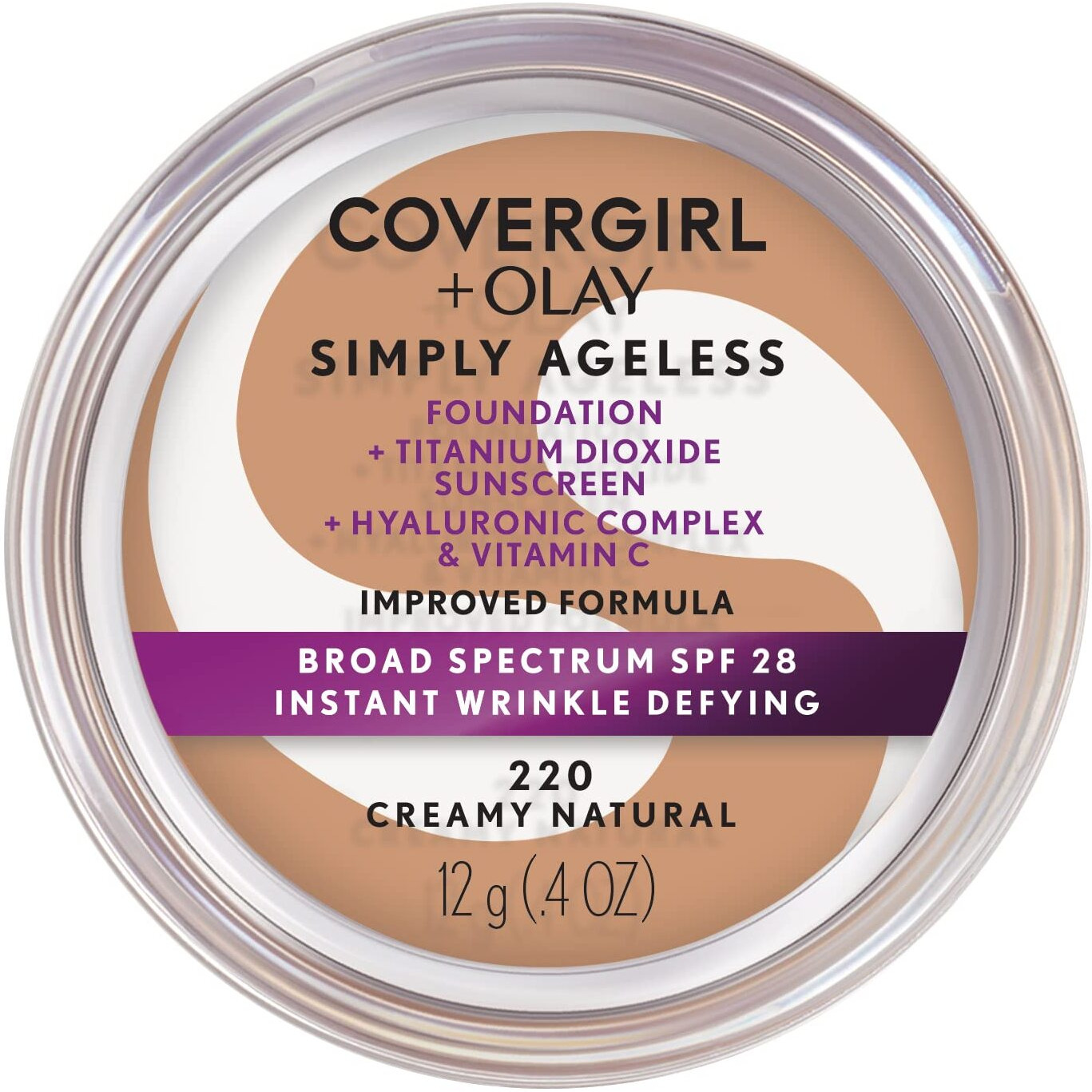 Covergirl & Olay Simply Ageless Instant Wrinkle-Defying Foundation, Creamy Natural 0.44 Fl Oz (Pack Of 1)