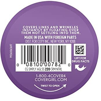 Covergirl & Olay Simply Ageless Instant Wrinkle-Defying Foundation, Creamy Natural 0.44 Fl Oz (Pack Of 1)