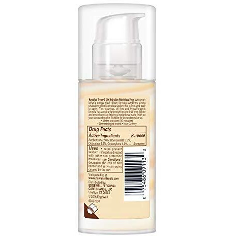 Hawaiian Tropic Weightless Hydration Lotion Sunscreen For Face Spf 30, 17Oz  Travel Size Face Sunscreen, Oil Free, Sunblock Face, Mini Sunscreen Spf 30, 17Oz