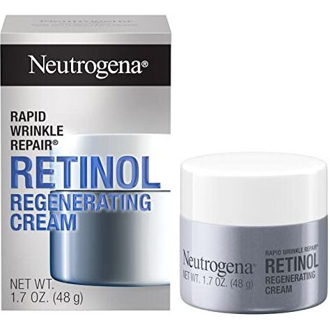 Neutrogena Rapid Wrinkle Repair Retinol Face Moisturizer, Daily Anti-Aging Face Cream With Retinol & Hyaluronic Acid To Fight Fine Lines, Wrinkles, & Dark Spots, 1.7 Oz