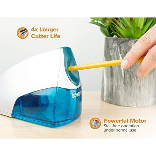 Bostitch Personal Electric Pencil Sharpener - Hhc Cutter Tech, Stall-Free Motor, High Capacity Tray, 7Yr Warranty (Eps4-Blue)