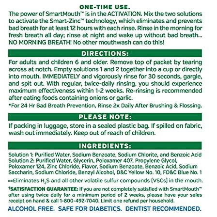 Smartmouth Mouthwash Travel Packets For 24 Hours Of Fresh Breath Guaranteed, 3 Boxes, 10 Packs Each