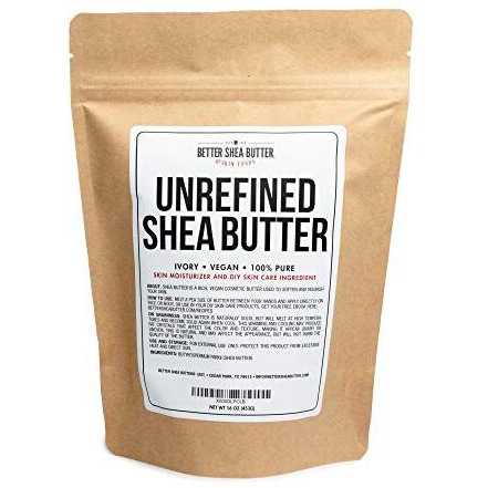 Better Shea Butter Raw Shea Butter - 100% Pure African Unrefined Shea Butter For Hair - Skin Moisturizer For Face, Body And For Soap Making Base And Diy Whipped Lotion, Oil And Lip Balm - 1 Lb Block