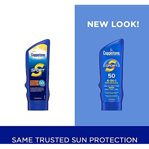 Coppertone Sport Sunscreen Spf 50 Lotion, Water Resistant Sunscreen, Body Sunscreen Lotion, 7 Fl Oz