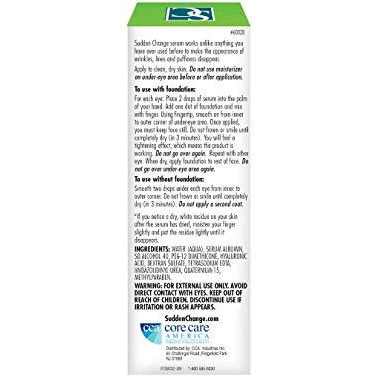 Sudden Change Instant Under-Eye Firming Serum - (Classic Formula) Under-Eye Bags Treatment For Puffiness, Lines, & Wrinkles - Wear With Or Without Makeup - 3 Minute Results (023 Oz)