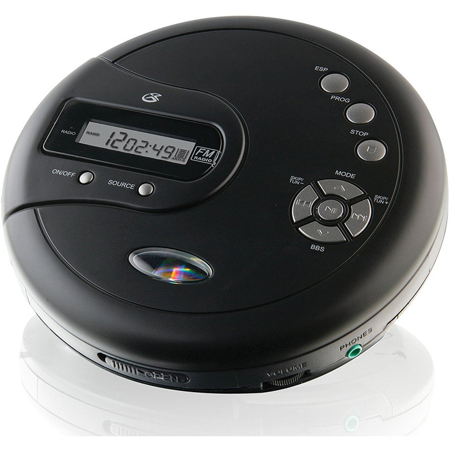 Gpx Portable Cd Player Antiskip Protection Fm Radio Stereo Earbuds Black