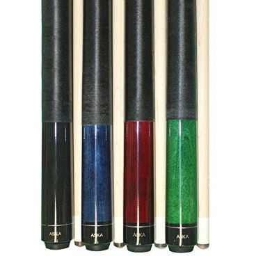 Set Of Aska 2-Piece Pool Cue Sticks Lec, 58-Inches, Canadian Hard Rock Maple, 5/16X18 Joint, Black Nylon Wrap, Hard Long Lasting Glued On Le Pro Tip (Set Of 4 Cues)