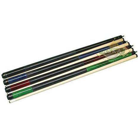 Set Of Aska 2-Piece Pool Cue Sticks Lec, 58-Inches, Canadian Hard Rock Maple, 5/16X18 Joint, Black Nylon Wrap, Hard Long Lasting Glued On Le Pro Tip (Set Of 4 Cues)