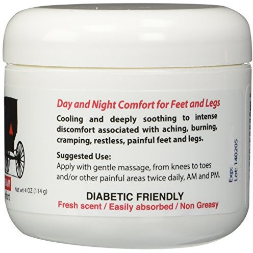 Smiths Amish Foot Cream (4 Oz) Deep Soothing Herbal Cream For Intense Foot And Leg Discomfort Including Burning, Cramping And Restlessness Sensations