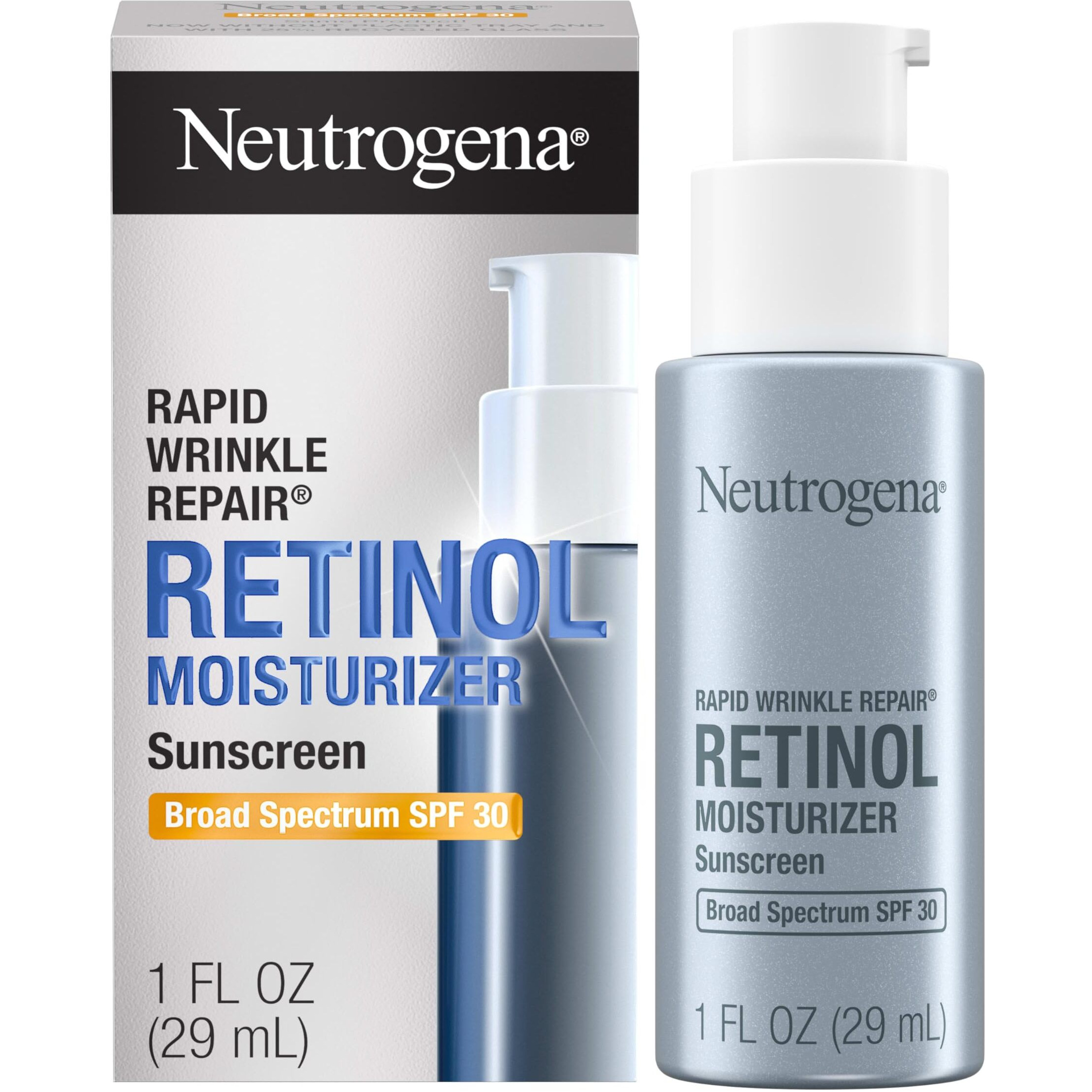 Neutrogena Rapid Wrinkle Repair Retinol Face Moisturizer With Spf 30 Sunscreen, Daily Anti-Aging Face Cream With Retinol & Hyaluronic Acid To Fight Fine Lines, Wrinkles, & Dark Spots, 1 Fl. Oz