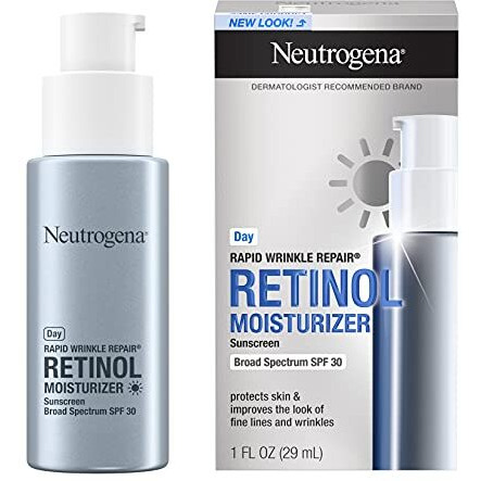 Neutrogena Rapid Wrinkle Repair Retinol Face Moisturizer With Spf 30 Sunscreen, Daily Anti-Aging Face Cream With Retinol & Hyaluronic Acid To Fight Fine Lines, Wrinkles, & Dark Spots, 1 Fl. Oz