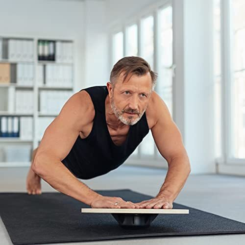 Yes4All Versatile Wooden Wobble Balance Trainer Board With 360 Degree Rotation, Balance Board For Standing Desk, Core Training, Exercise Balance Stability Trainer 15.75 Inch