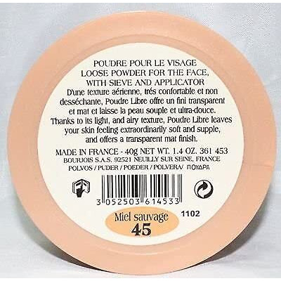 Bourjois Loose Powder For Face ~ 45 Miel Sauvage ~ /Poudre Libre- 15G.Net Wt. 0.5 Oz