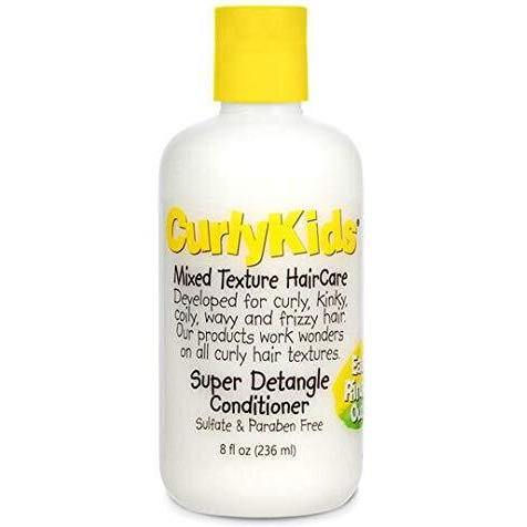 Curlykids Mixed Hair Haircare Set Super Detangling Shampoo/Conditioner 8.0 Ounce, Spray 6.0 Ounce, Curly Cr   Me Conditioner 6.0 Ounce - 4-Pack
