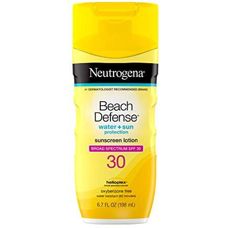 Neutrogena Beach Defense Water-Resistant Body Sunscreen Lotion With Broad Spectrum Spf 30, Oil-Free, Paba-Free, Oxybenzone-Free & Fast-Absorbing Sun Protection Against Uva/Uvb Rays, 6.7 Fl. Oz