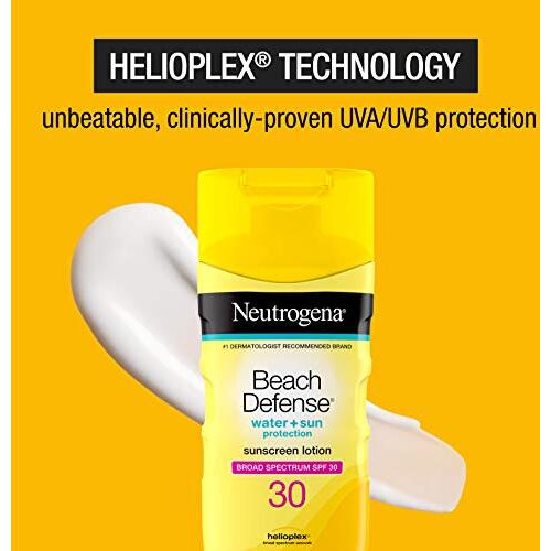 Neutrogena Beach Defense Water-Resistant Body Sunscreen Lotion With Broad Spectrum Spf 30, Oil-Free, Paba-Free, Oxybenzone-Free & Fast-Absorbing Sun Protection Against Uva/Uvb Rays, 6.7 Fl. Oz