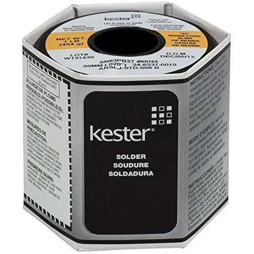Kester 24-6337-0010 44 Rosin Core Solder 63/37 .020 1 Lb. Spool