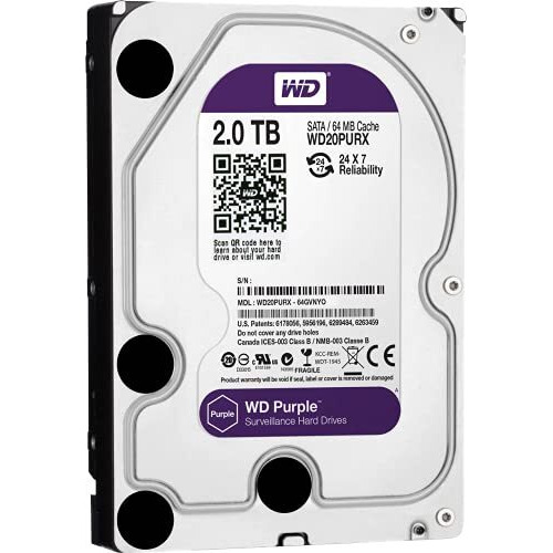 Wd Purple 2Tb Surveillance Hard Disk Drive - 5400 Rpm Class Sata 6 Gb/S 64Mb Cache 3.5 Inch - Wd20Purx [Old Version]