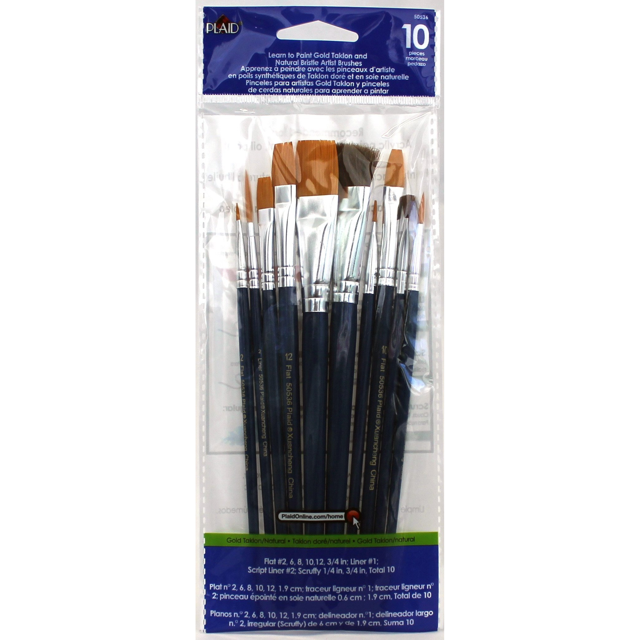 Plaid Learn To Paint Premium Brush Set, 50536 (10-Piece), 1-(Pack)