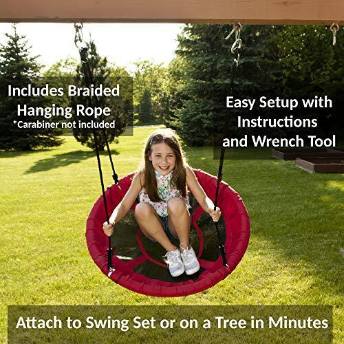 Wonkawoo Platform Tree Swing 40 Inch Diameter Platform Disk - Us Safety Standard Certified - Saucer Swing With Hanging Rope For Outdoors And Indoors