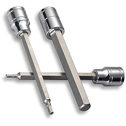 Neiko 10072A 3/8-Inch Drive Extra Long Allen Hex Bit Socket Set, Sae, 1/8-Inch - 3/8-Inch | S2 And Cr-V Steel, 7-Piece Set