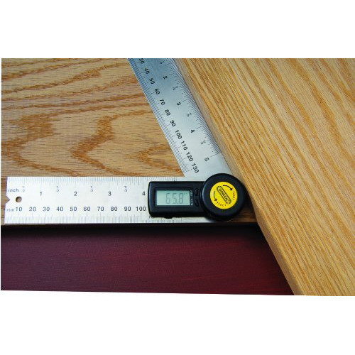 General Tools Digital Angle Finder Ruler 822 - 5"" Stainless Steel Woodworking Protractor Tool With Large Lcd Display