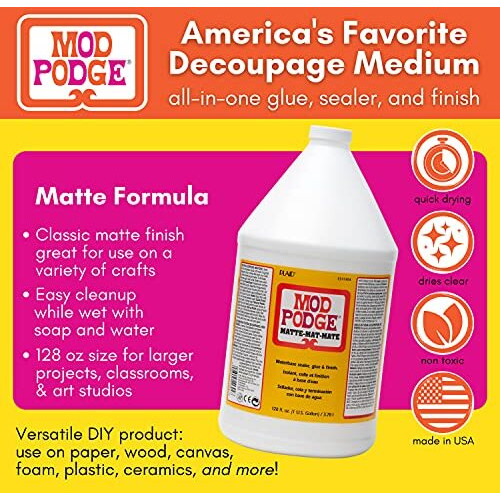 Mod Podge Cs11304 Waterbase Sealer, Glue And Finish, 128 Oz, Matte