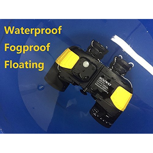Hooway 7X50 Waterproof Fogproof Military Marine Binoculars W/Internal Rangefinder & Compass For Navigation,Boating,Fishing,Water Sports,Hunting And More