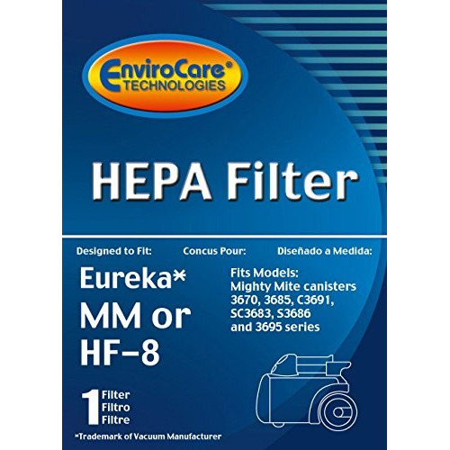 Envirocare Replacement Hepa Vacuum Cleaner Filter For Eureka Sanitaire Hf-8 Mm Mighty Mite Pet Lover, 60666B, 60666A, 60666-6, Eur 60295-6 (Packaging May Vary)