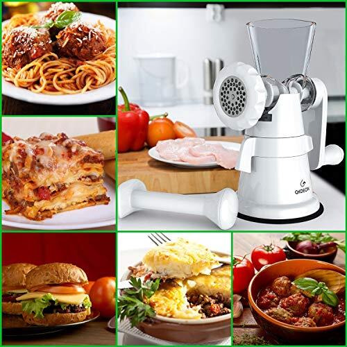 Gideon Hand Crank Manual Meat Grinder Heavy Duty Stainless Steel Blades With Powerful Suction Base Effortlessly Grind Meat, Vegetables, Garlic, Fruits, Etc