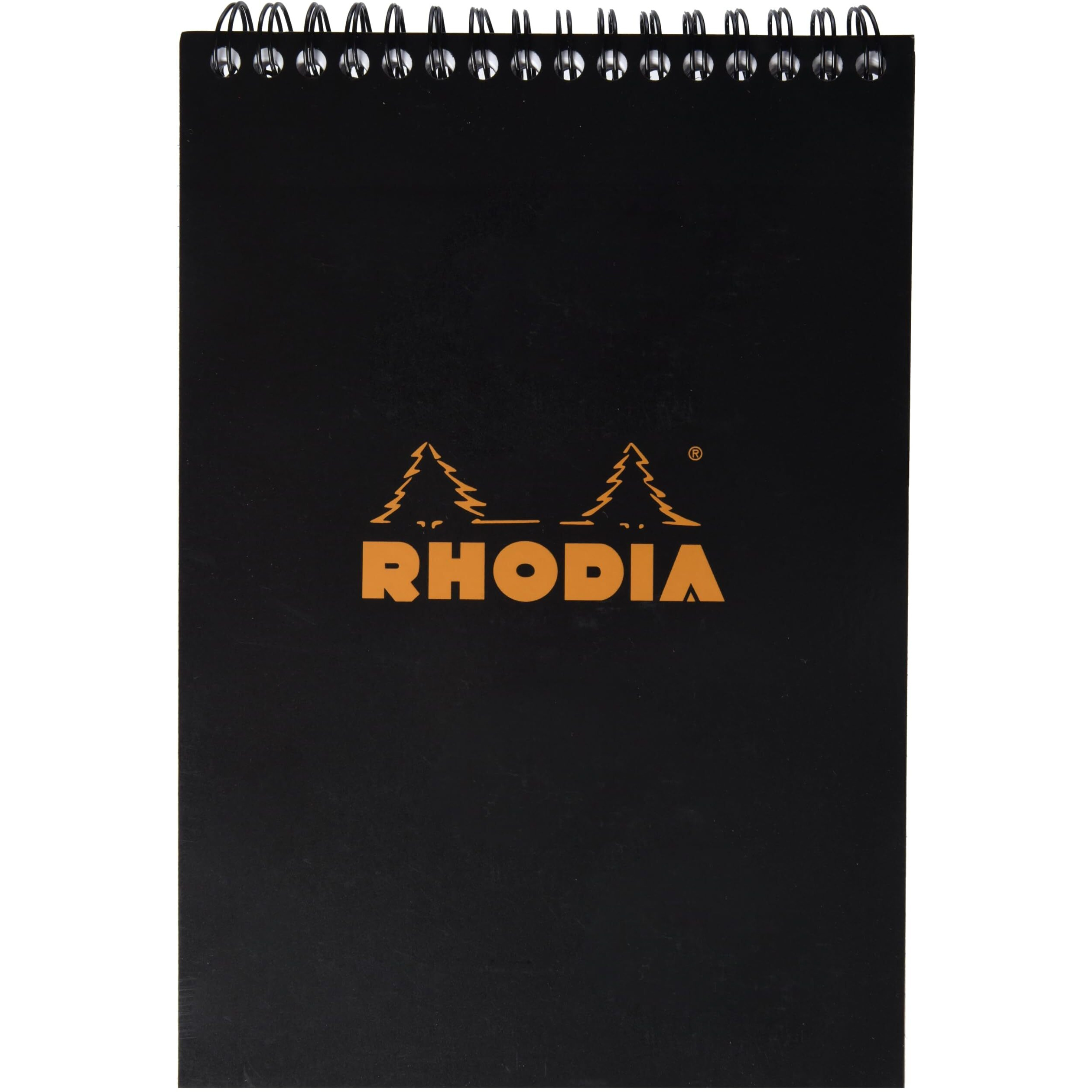Rhodia Wirebound Notepad - Lined 80 Sheets - 6 X 8 1/4 - Black Cover - Pack Of 1