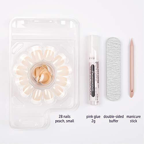 Nailene So Natural Short Artificial Nails, Beige Fuzzy - Fake Nail Kit With 28 Nails (12 Sizes) & Nail Glue Included - Designed For Comfort & Natural Look - False Nails With Up To 7 Days Of Wear