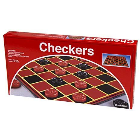 Pressman Checkers -- Classic Game With Folding Board And Interlocking Checkers, 2 Players