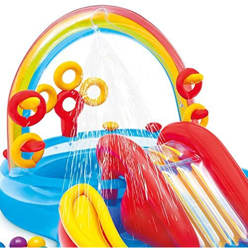 Intex Rainbow Ring Inflatable Play Center, 117"" X 76"" X 53"", For Ages 2+