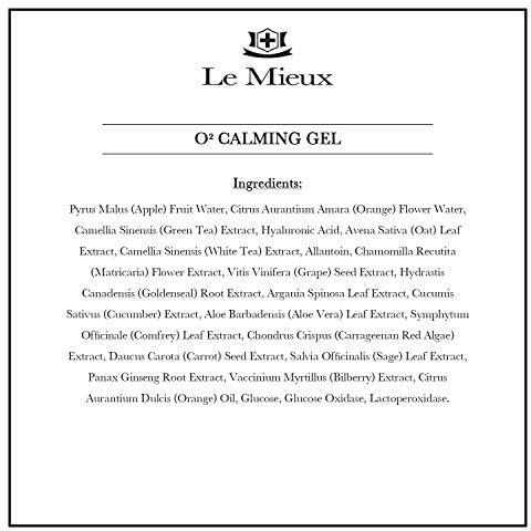 Le Mieux O2 Calming Gel - Conductive Facial Gel With Aloe - Soothe Mild Visible Irritation & Redness - Hydrating Hyaluronic Acid Gel For Microcurrent Devices - No Parabens Or Sulfates (6 Oz  180 Ml)