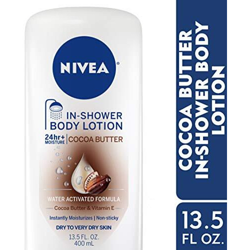 Nivea Cocoa Butter In Shower Lotion, Body Lotion For Dry Skin, 135 Fl Oz Bottle