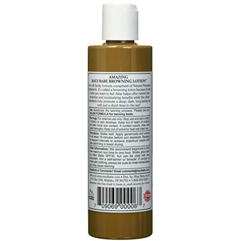 Maui Babe Browning Lotion- Tan Accelerator Cream For Faster Tanning- All Natural Hawaiian Browning Moisturizing Formula With Vitamins & Antioxidants- Suitable For All Skin Types- Made In Usa- 8 Ounces