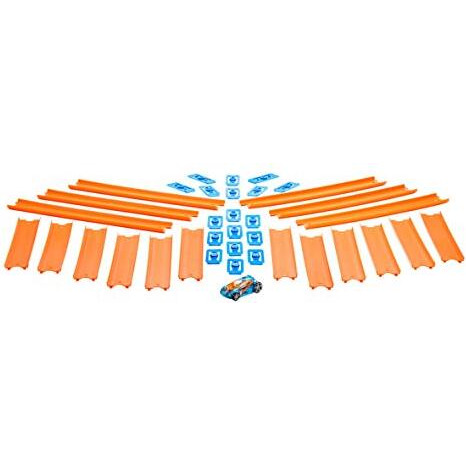 Hot Wheels Track Builder Straight Track With Car 15 Feet [Styles May Vary]
