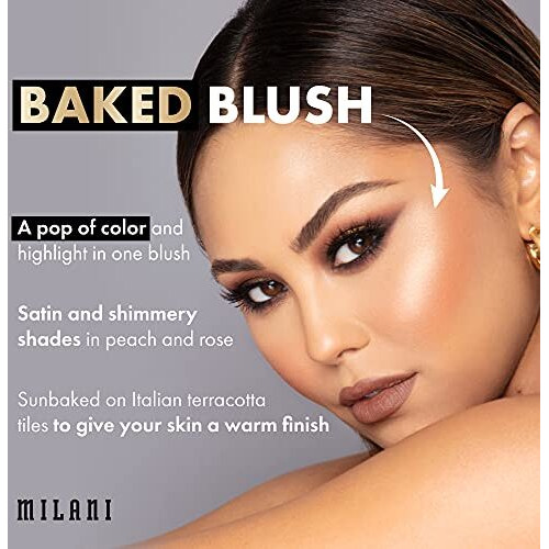 Milani Baked Blush - Dolce Pink (012 Ounce) Cruelty-Free Powder Blush - Shape, Contour & Highlight Face For A Shimmery Or Matte Finish