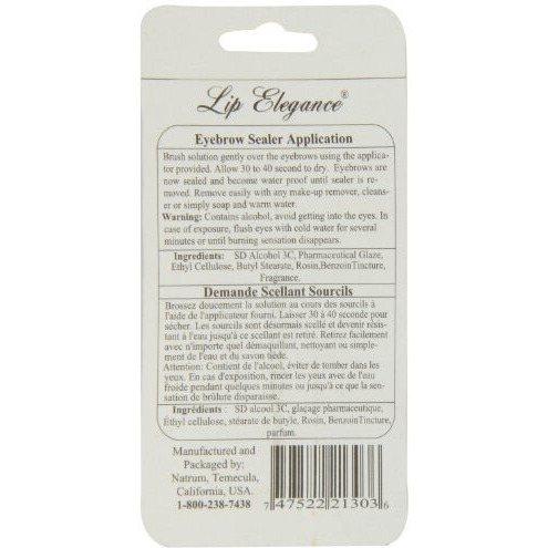 Lip Elegance Eyebrow Sealer - Clear Eyebrow Gel For Picture Perfect Eyebrows - Waterproof Eyebrow Brow Gel For Extreme Hold - 017 Oz Eyebrow Setting Gel